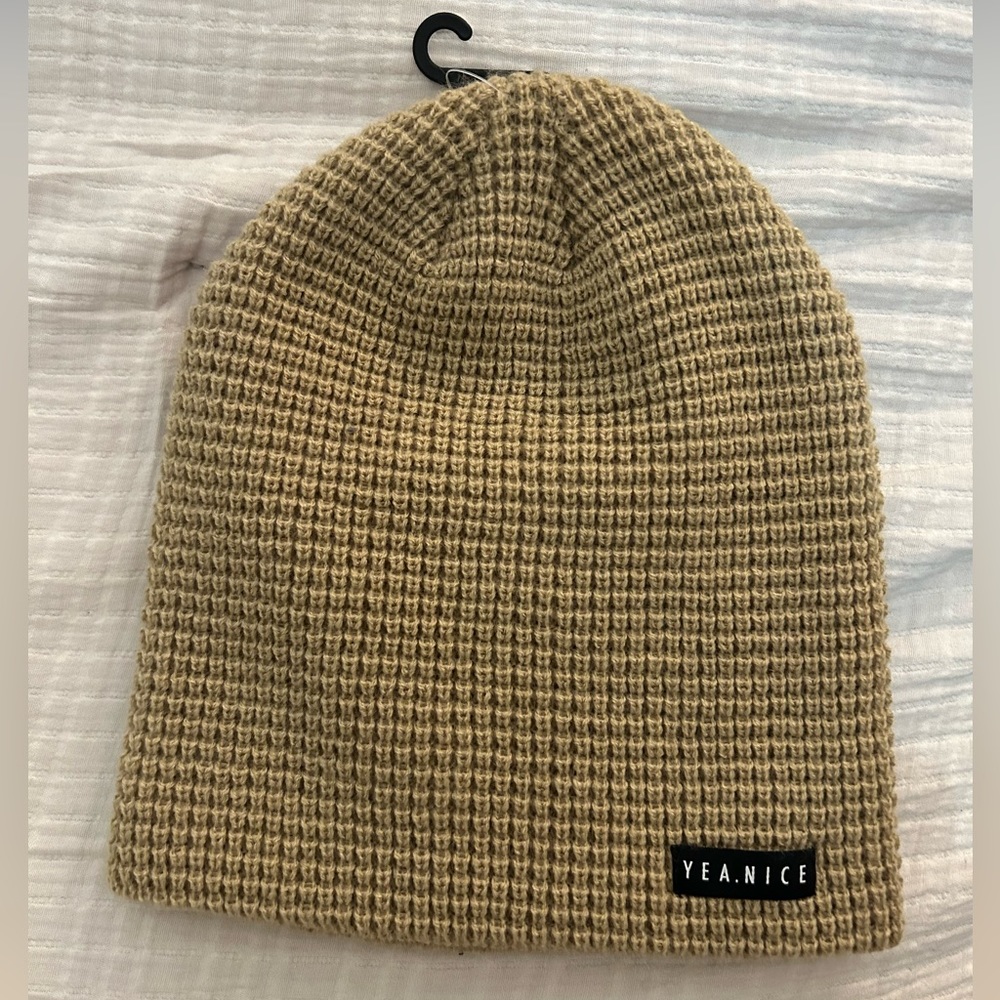 Waffle Knits Tan Beanie
